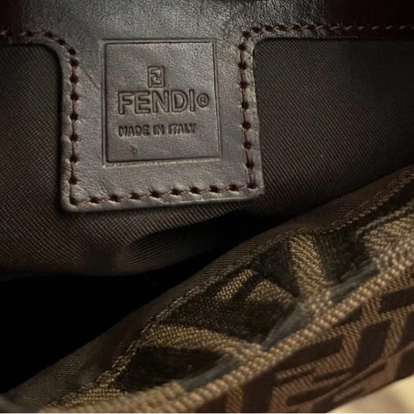 Fendi Zucca Black and Brown Monogram Shoulder Bag - Picture 5 of 10